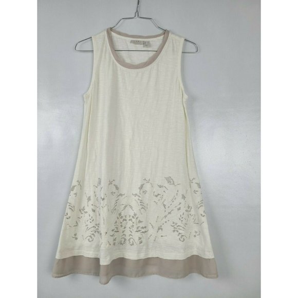 LOGO Lori Goldstein Womens Top Ivory Tunic Tank S